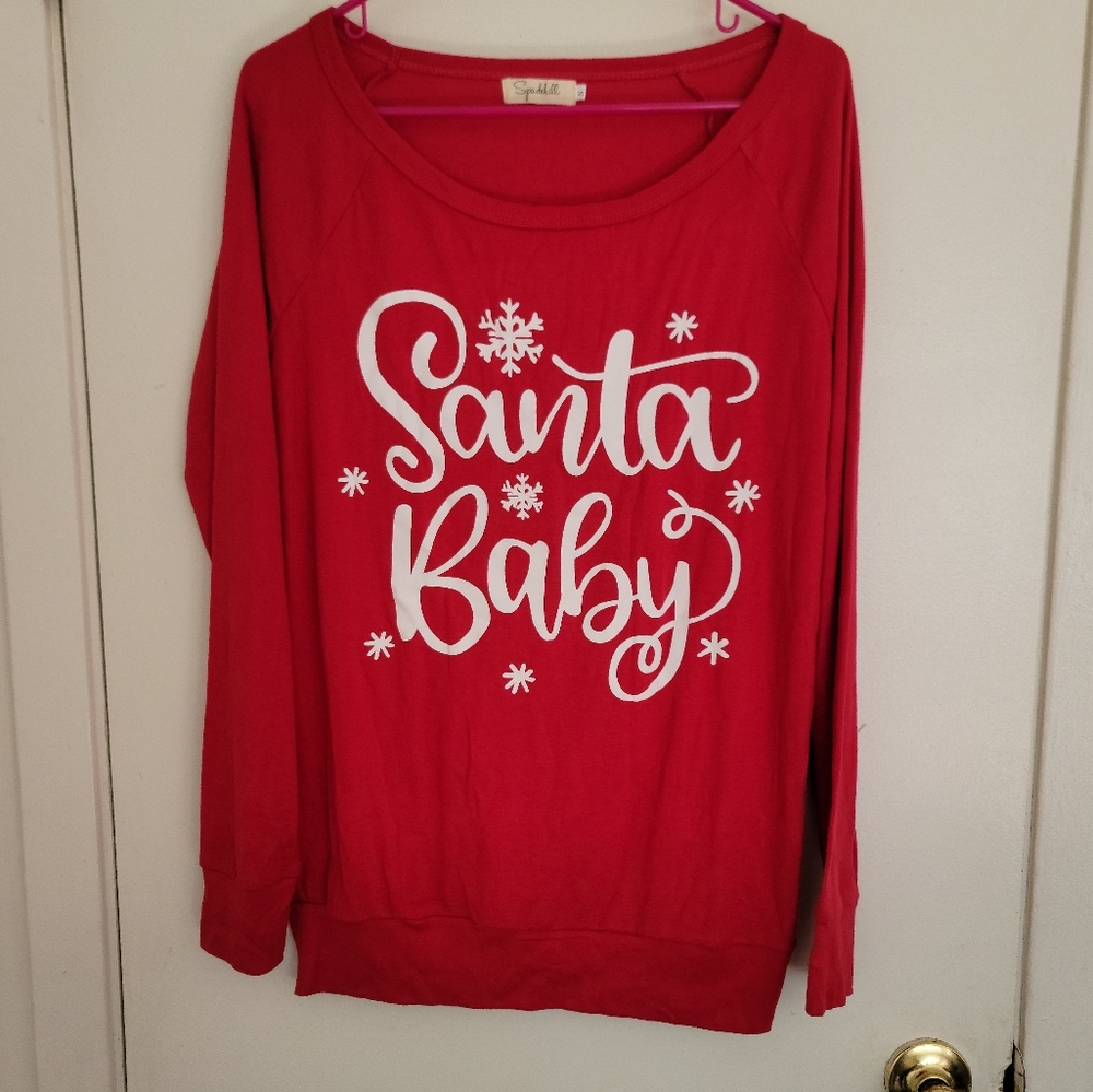 Spadehill Women's christmas Long Sleeve Shirt Christmas Crewneck Sweatshirt